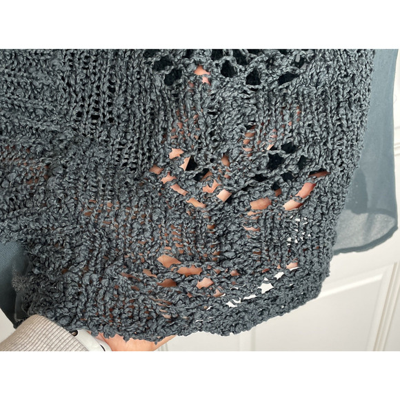 Anthropologie Knitted & Knotted Women's Open Knit Sweater Sz S/M Boho Fisherman - Picture 10 of 16